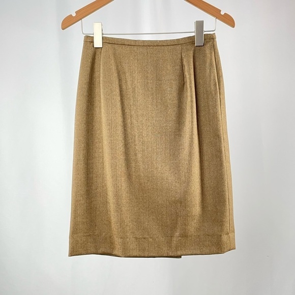 Vintage MaxMara Virgin Wool Pencil Skirt in Brown Size 2 - Picture 3 of 10